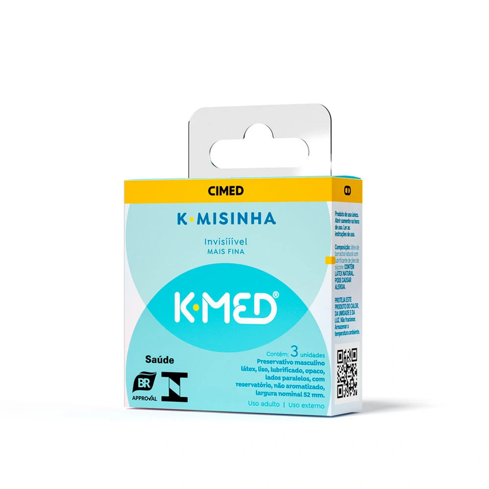 Preservativo Masculino K-Misinha Invisível - Proteção e Sensibilidade - 3 unidades