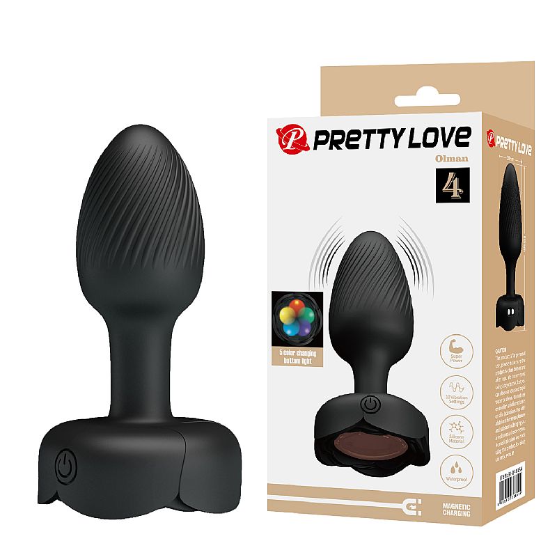 Plug Anal com Vibro / Luz de Led - Olman