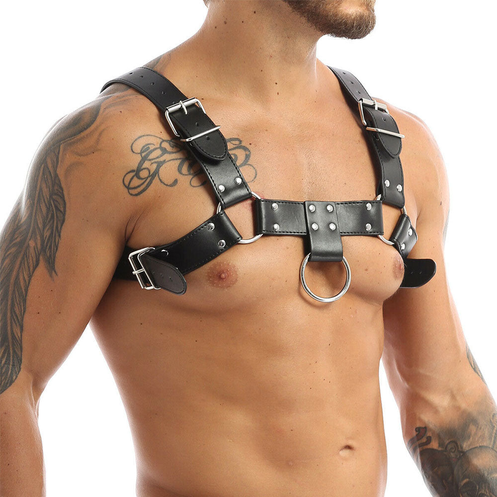 Harness Arreio Masculino Peitoral em Couro
