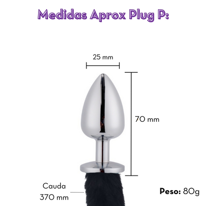 Plug anal de aço com cauda