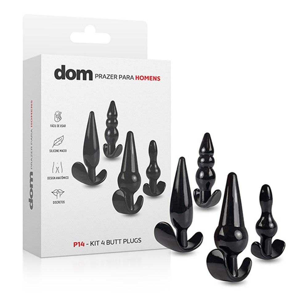 Kit Plug Anal 4 Unidades - Dom P14