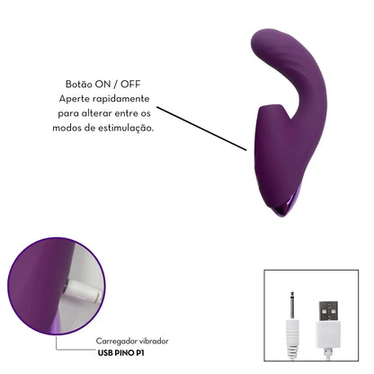 Estimulador clitoriano duplo com Tecnologia de Vibroar