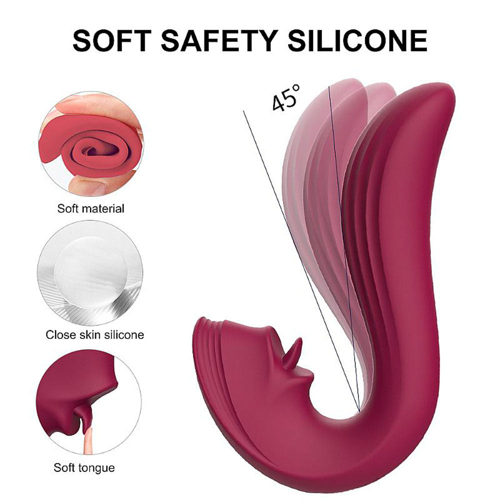 Vibrador de Ponto G e Clitóris com Língua - Velvet Kiss - S-Hande