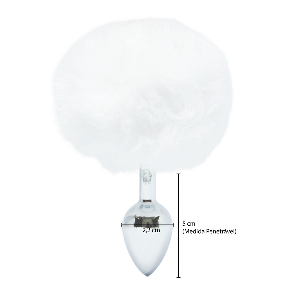 Plug Anal em Metal com Pompom - P