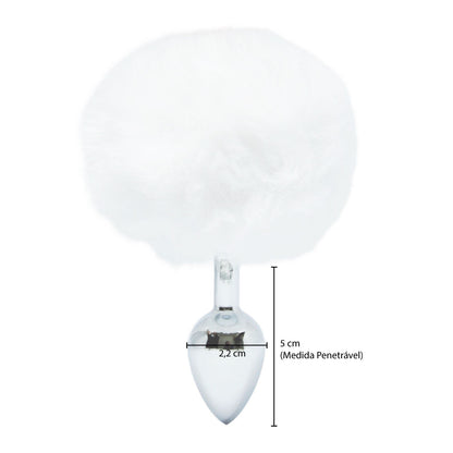 Plug Anal em Metal com Pompom - P