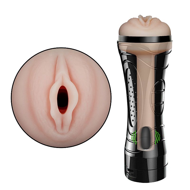 Masturbador Vagina em Cyberskin com Vibrador - Formato de Lanterna