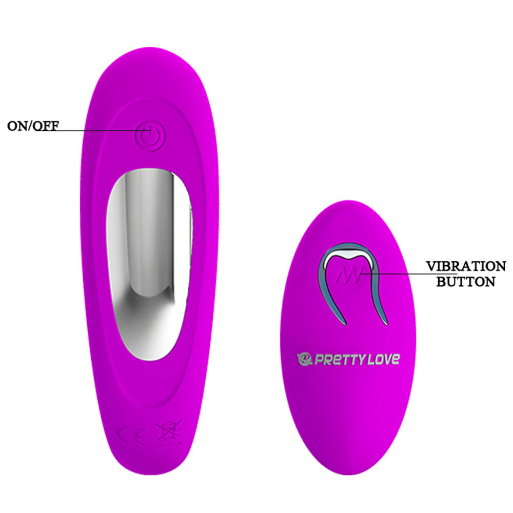 Vibrador Para Casal com 12 Modos de Vibração e Controle Wireless 10 x 5,5 cm - Pretty Love Letitia