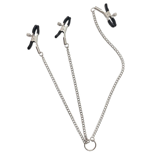 Grampos para Mamilos e Clitóris Ajustáveis com Corrente