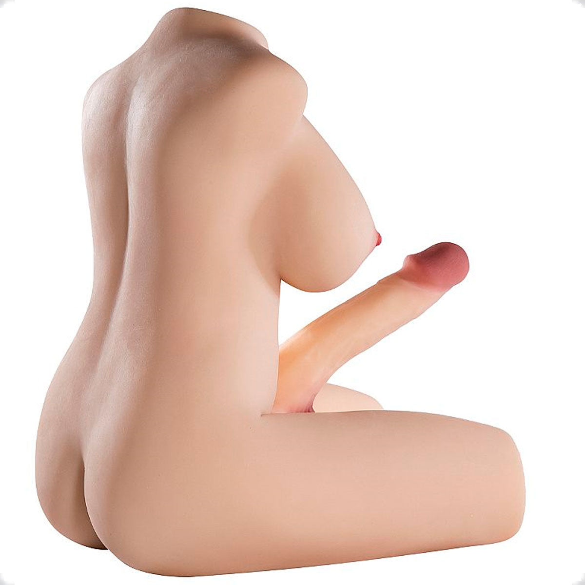 Masturbador Feminino - Meio Corpo em CyberSkin com seios - Pênis com Vértebra