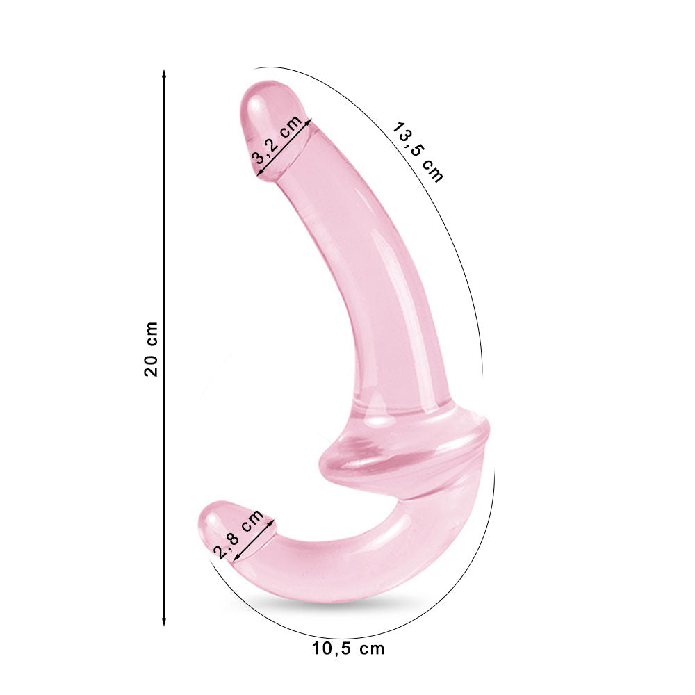 Pênis Duplo Rosa Strapless Macio - Pink Jelly - Adão e Eva