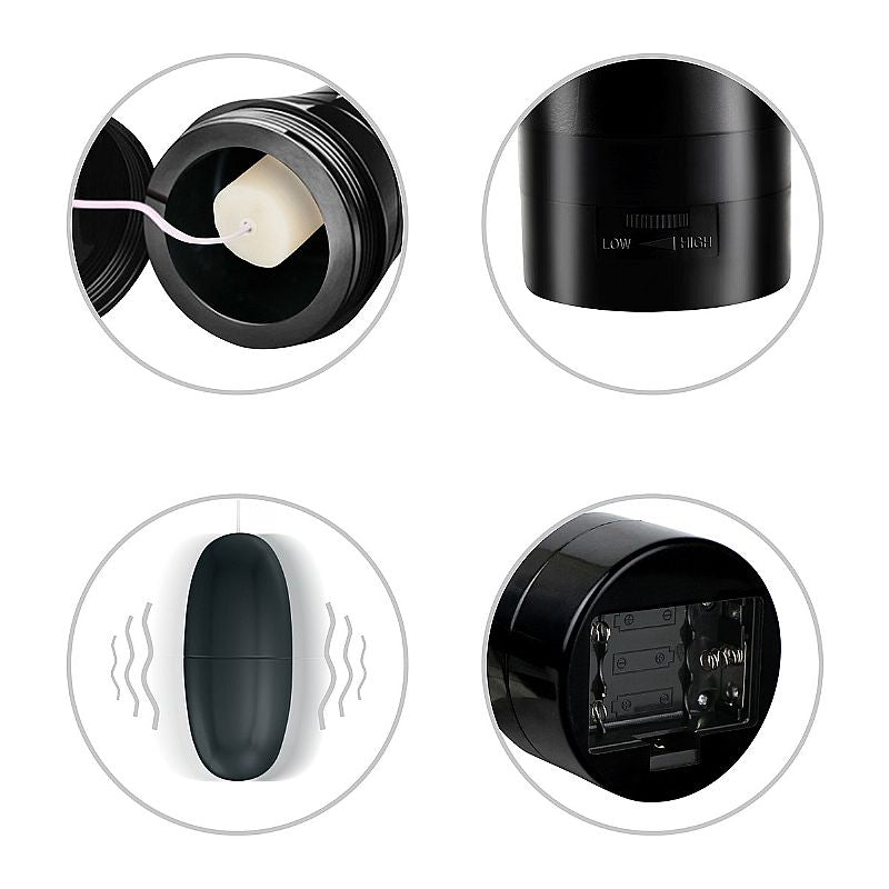 Masturbador Vagina em Cyberskin com Vibrador - Mini Lanterna 20,4 x 7,8cm