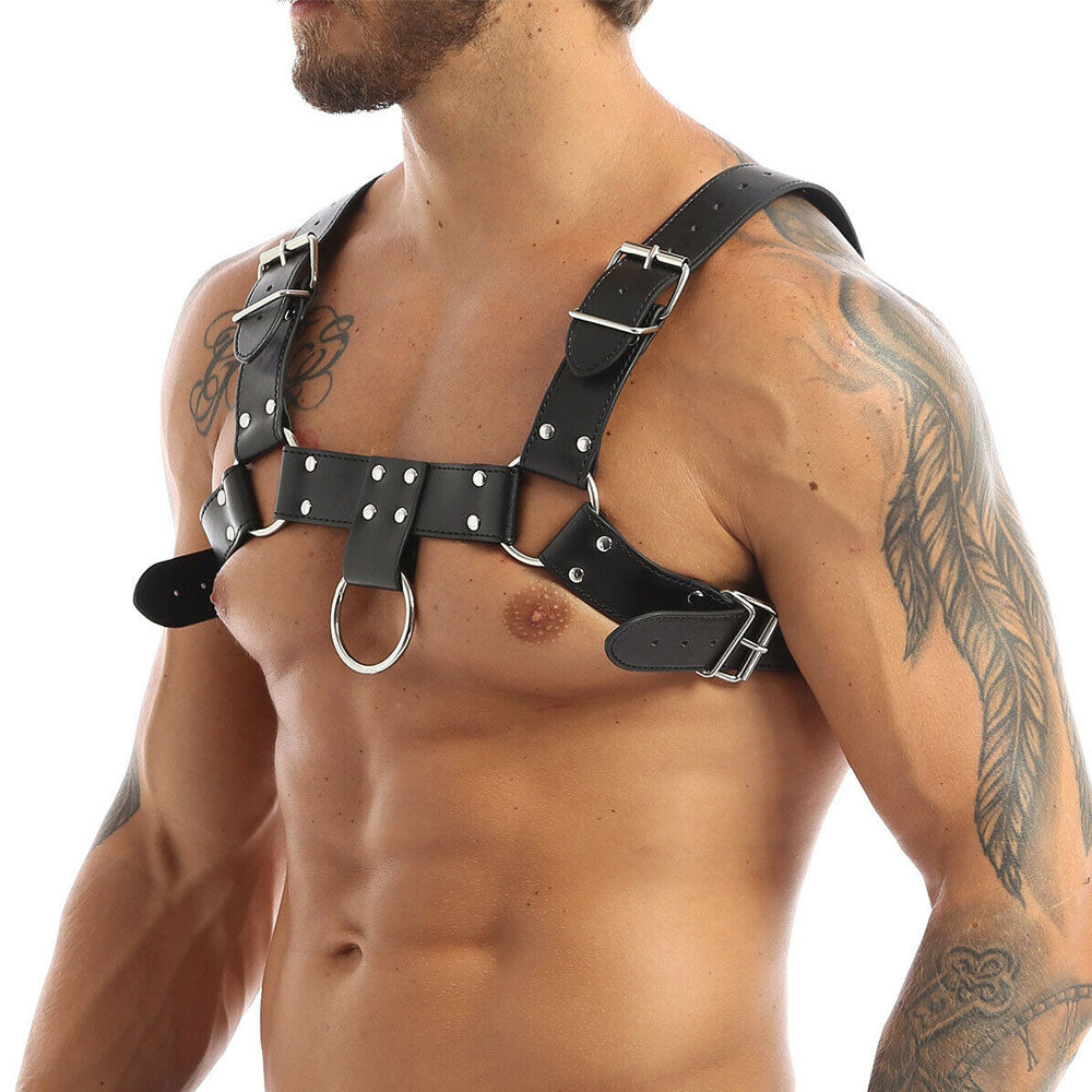Harness Arreio Masculino Peitoral em Couro