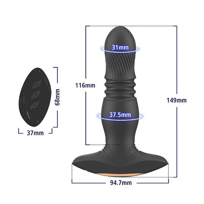 Plug Anal com Vibro - Vai e vem - Roy-RCT - SI