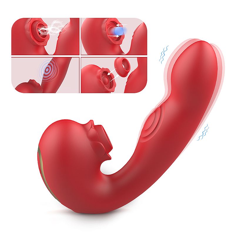 Vibrador de Ponto G e Clitóris com Pulsação e Tapping - Floral - S-hande