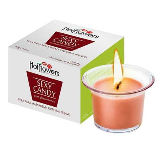 VELA HIDRATANTE CORPORAL SEXY CANDY BEIJÁVEL 40G HOT FLOWERS