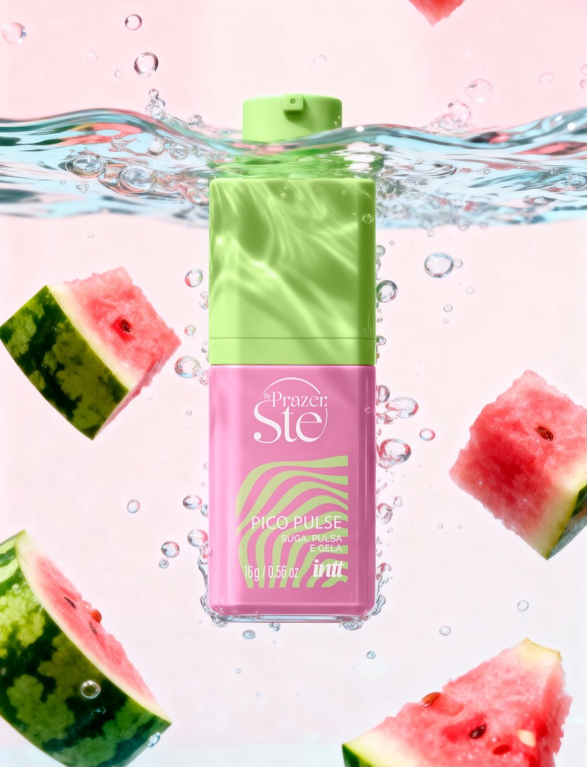 Pico Pulse Melancia Gel Suga Vibra Pulsa 16G Intt
