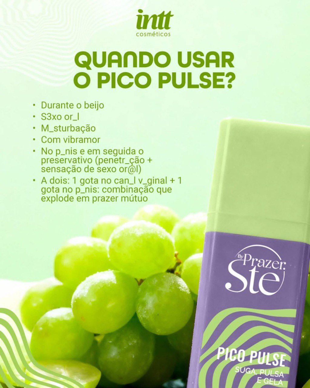 Pico Pulse Uva Verde Gel Suga Vibra Pulsa 16G Intt