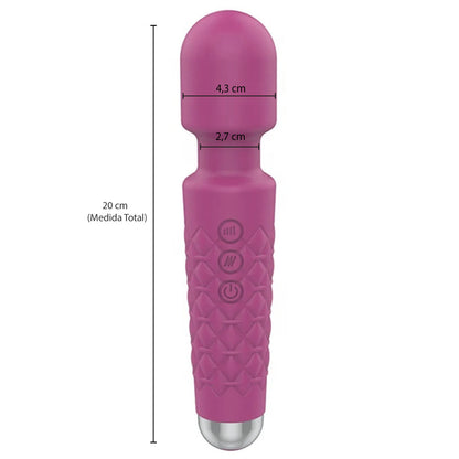 Mini Varinha Mágica Toque Aveludado 20 Vibrações Recarregável