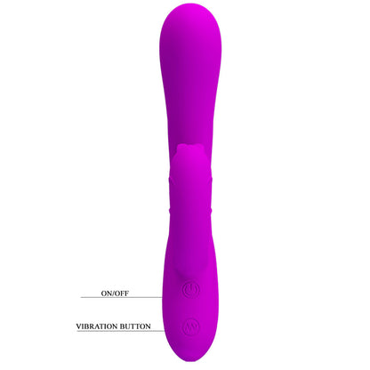 Vibrador com Estimulador Clitoriano e Saliências Pretty Love Harry