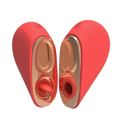 Vibrador de clitóris com Pulsação e Estimulação com Língua - Coração - SI