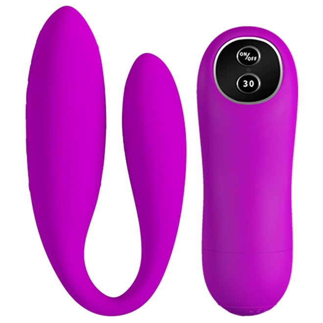 Vibrador Pretty Love Chad Recarregável para Casais 30 Níveis de Vibro e Controle Wireless 9 x 3 cm