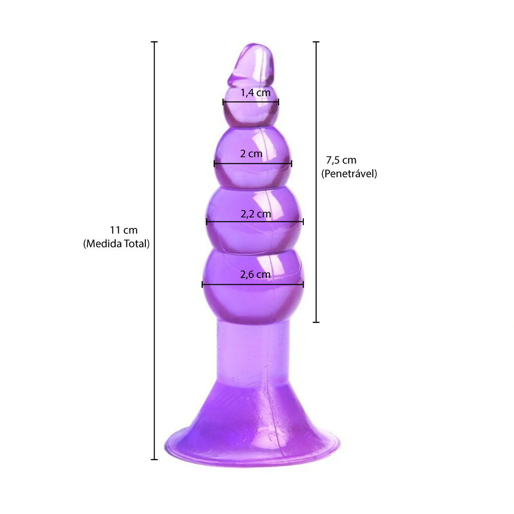 Plug Anal Escalonado em Silicone