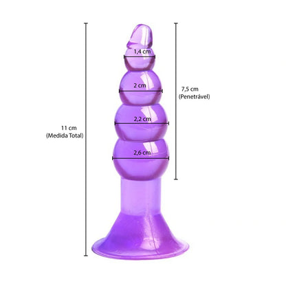 Plug Anal Escalonado em Silicone