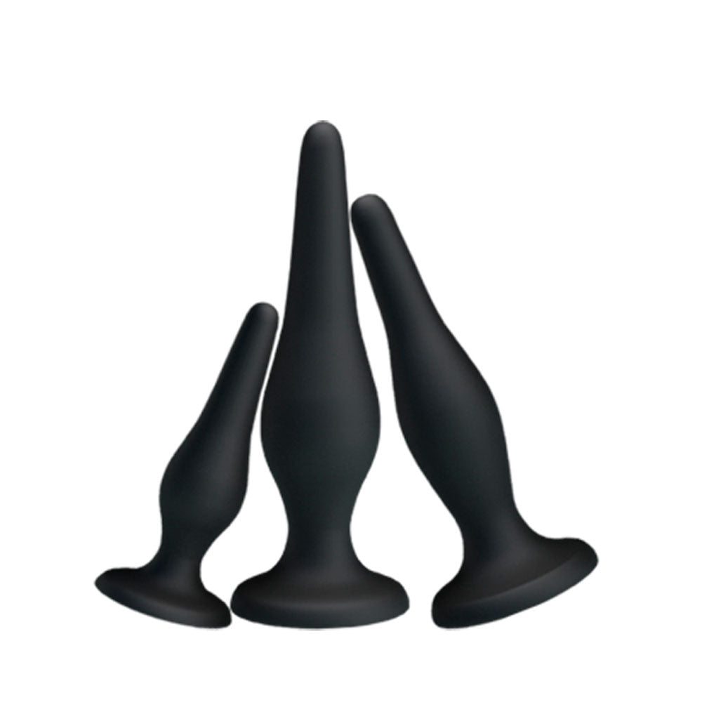 Kit Plug Anal Iniciante 3 Tamanhos Diferentes - Pretty Love