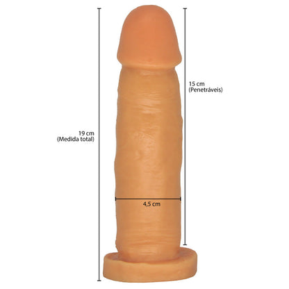 Prótese Peniana em Silicone com Formato Realístico 17 cm x 4 cm