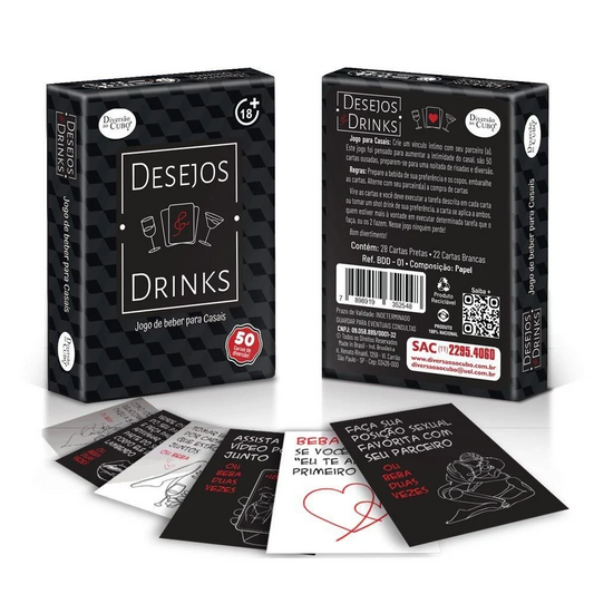 Jogo Desejos e Drinks para Casais – Diversão ao Cubo