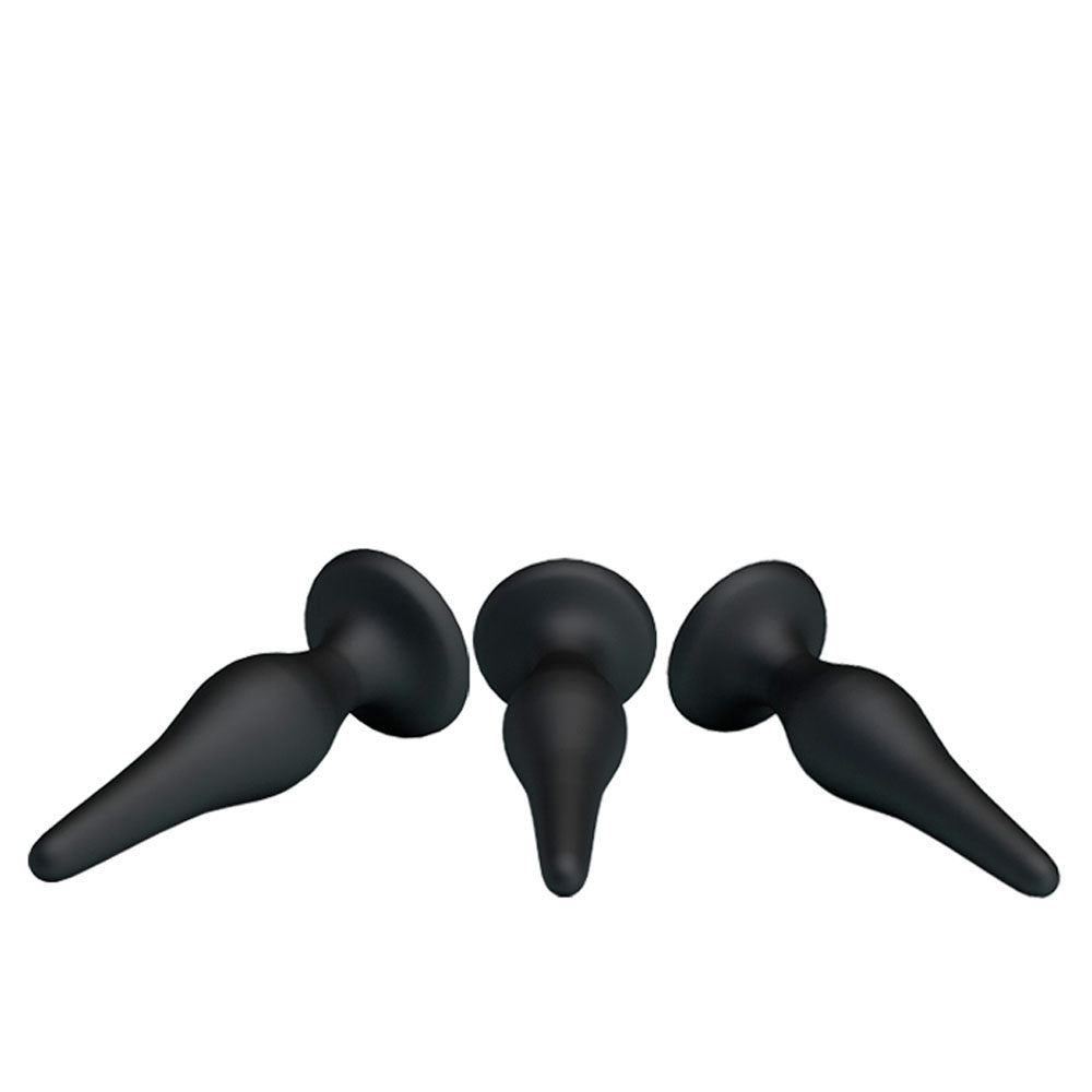 Kit Plug Anal Iniciante 3 Tamanhos Diferentes - Pretty Love