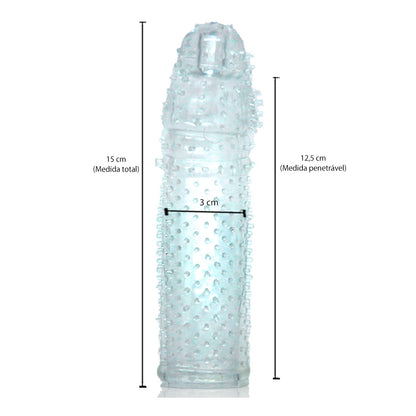 Capa Peniana Transparente com Cerdas Massageadoras 14,5 cm x 3,5 cm