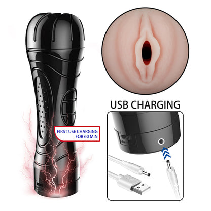 Masturbador Lanterna Recarregável em Formato de Vagina com Vibração Multivelocidade