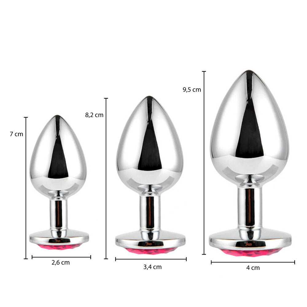 Plug Anal Prata Jóia em Aço Inoxidável Cores Variadas