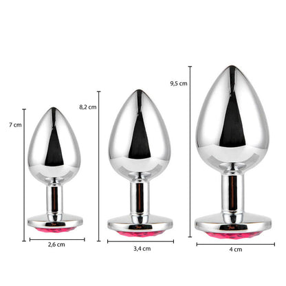 Plug Anal Prata Jóia em Aço Inoxidável Cores Variadas