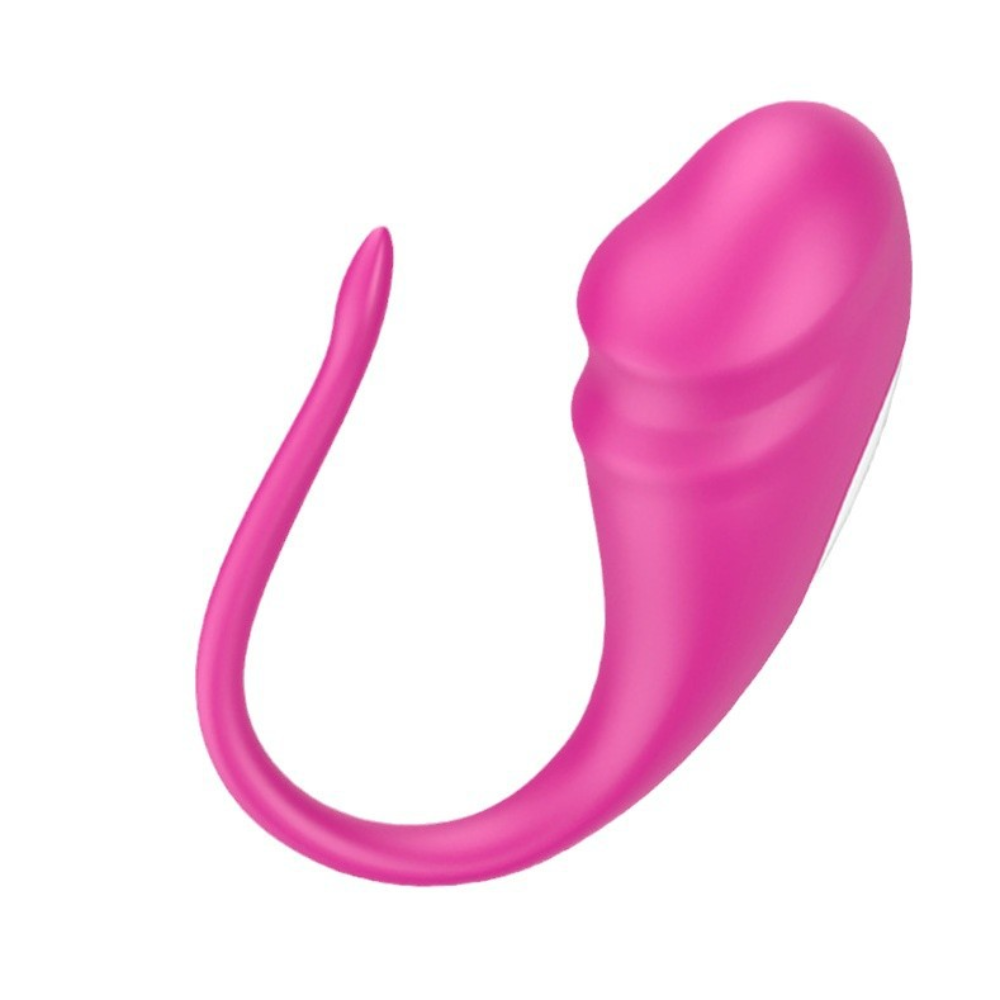 Vibrador de casal em formato de glande por aplicativo