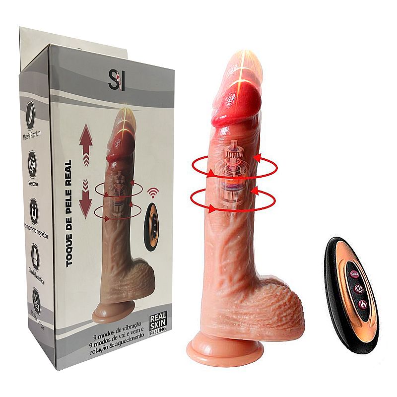 Pênis Realístico Silicone Líquido Com Vai E Vem Aquecimento