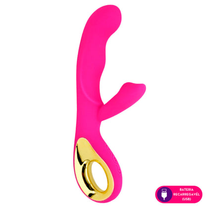 Vibrador Duplo Estimulador de Ponto G e Clitóris com Alça - Sex Angel