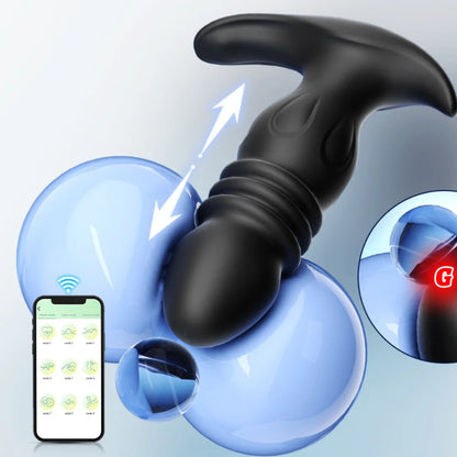 Plug anal vibratório e vai e vem por aplicativo