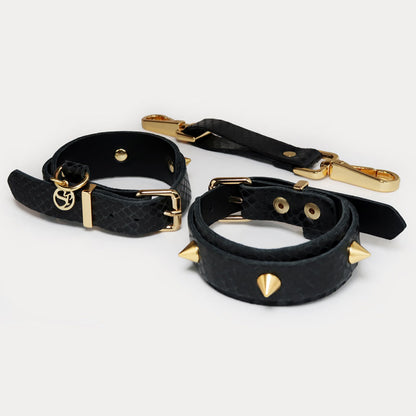 Algema Ajustável Athena Couro com Metal - Coleção Sado-Maso Secret Play