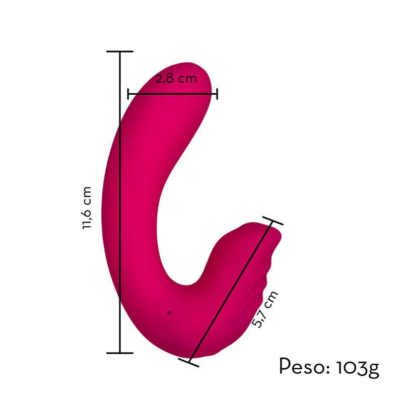 Vibrador com estimulador clitoriano por aplicativo