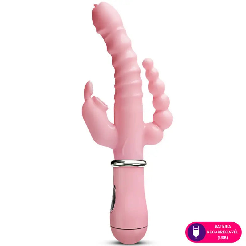 Vibrador estimulação tripla – Recarregável