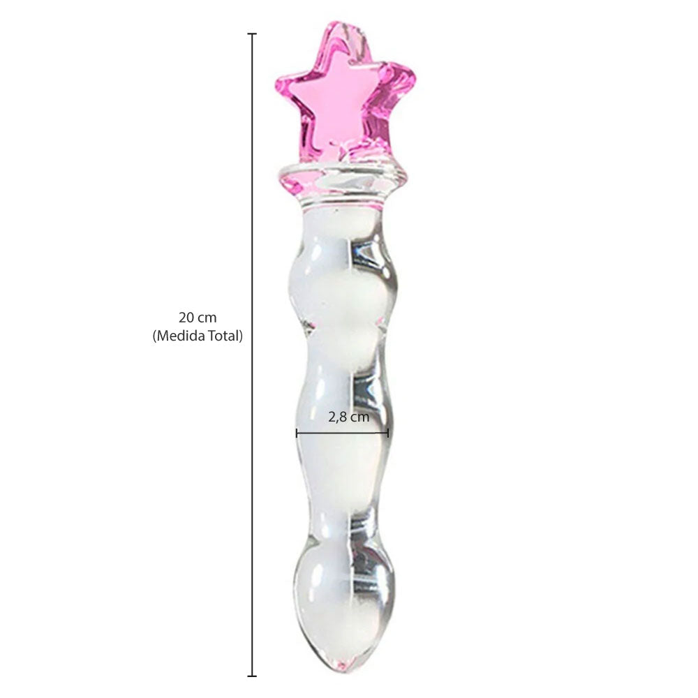 Plug de Vidro com Ornamento na Base