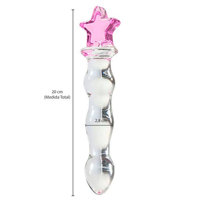Plug de Vidro com Ornamento na Base
