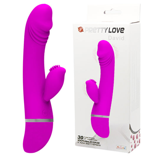 Vibrador de Silicone David com Plug Lateral 19,5 cm x 3,5 cm - Coleção Pretty Love