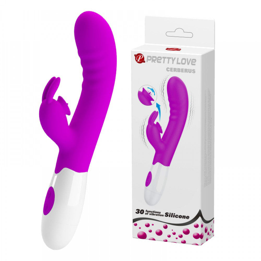 Vibrador com Estimulador de Ponto G e Simulador de Sexo Oral - Pretty Love Cerberus