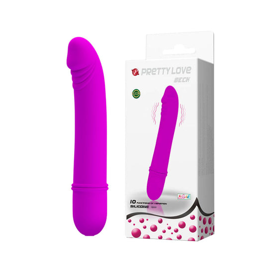 Vibrador em Silicone Formato de Glande na Ponta com 10 Modos de Vibração - PRETTY LOVE BECK 