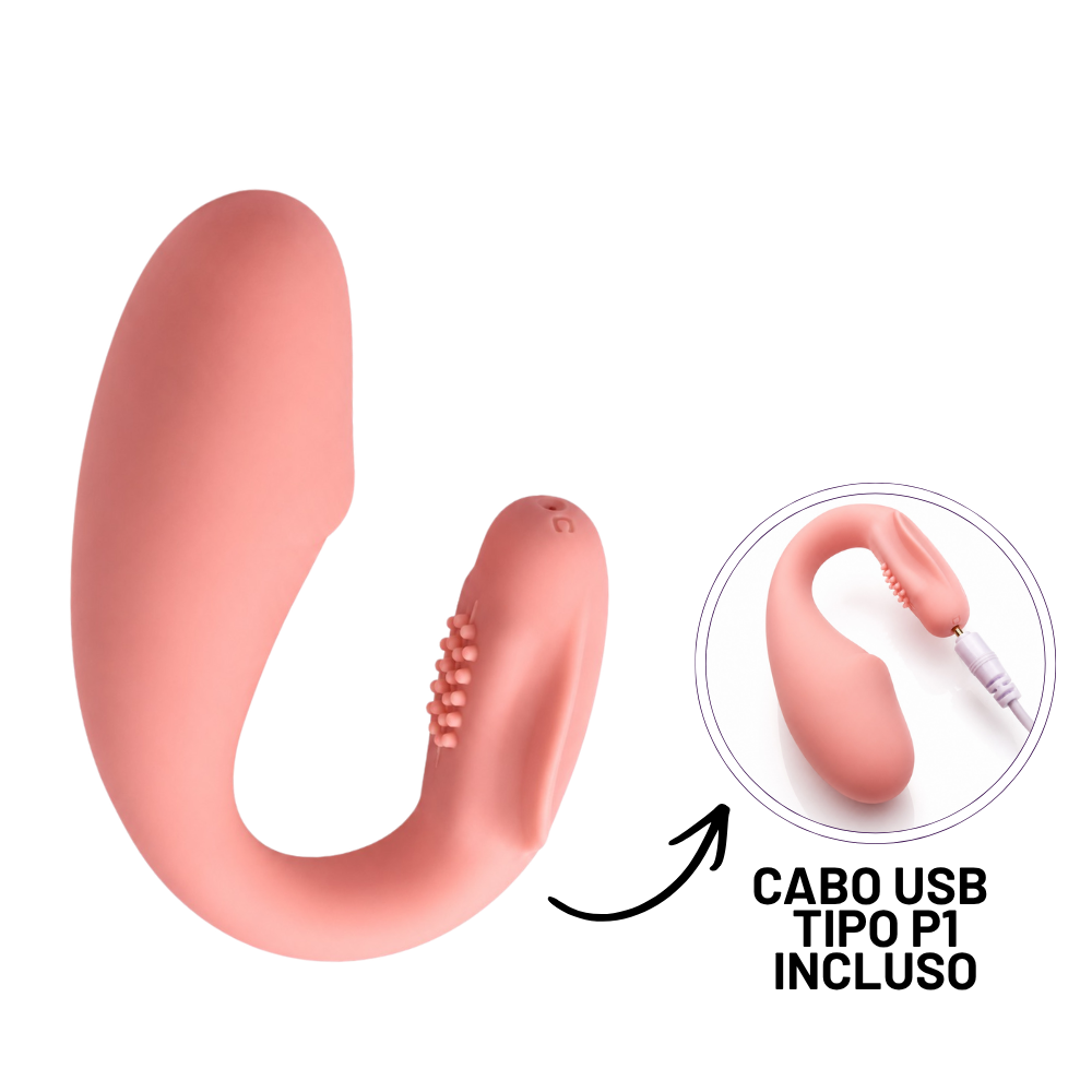 Vibrador de Casal em Formato de Glande Controle por Aplicativo