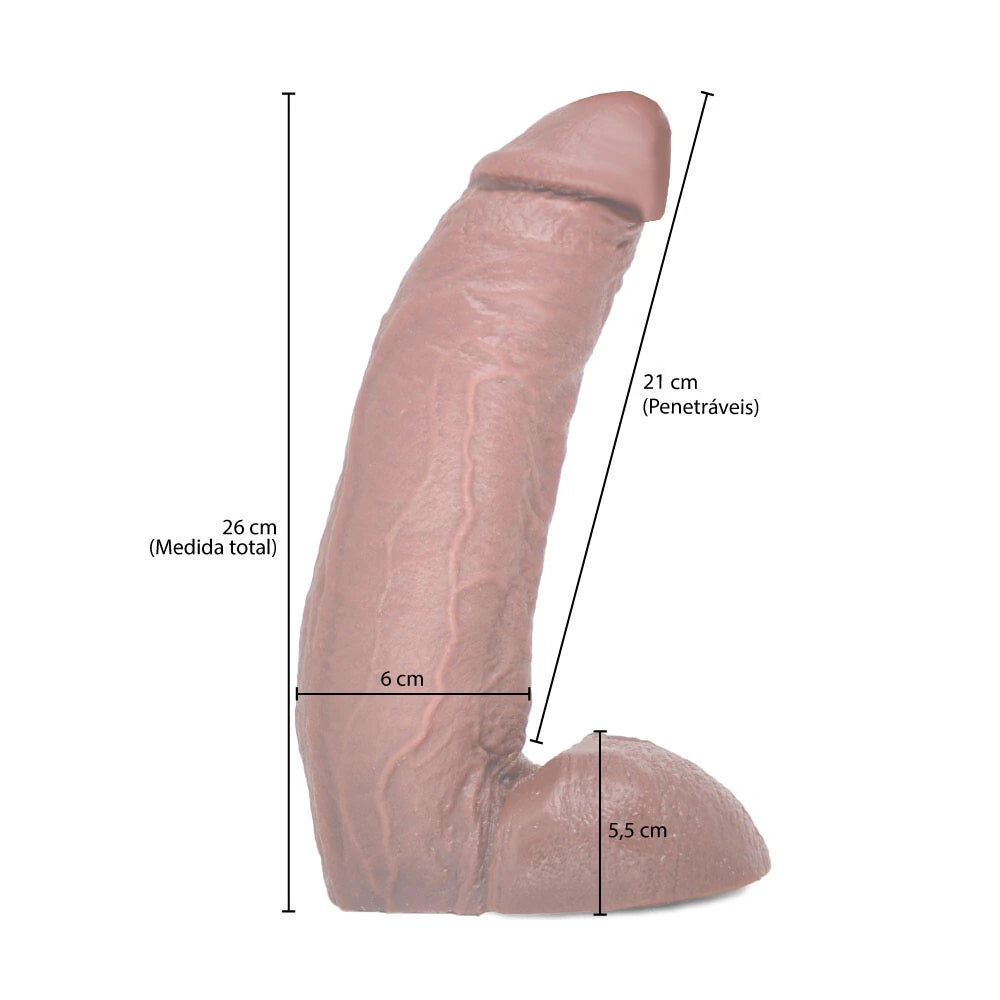 Pênis J. Holmes em Silicone com Textura 26 cm x 6 cm