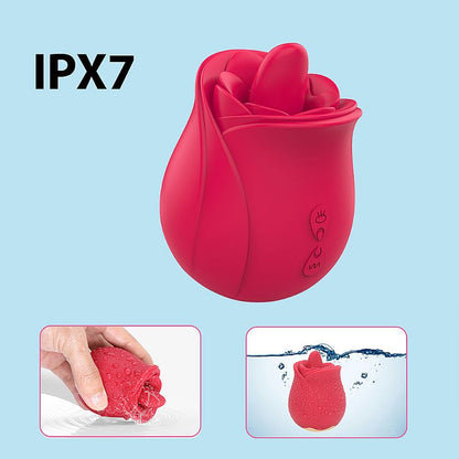 Vibrador em Formato de Rosa Estimulador de Clitóris com Língua